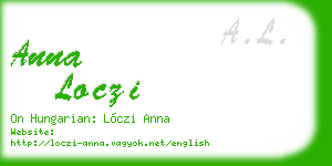 anna loczi business card